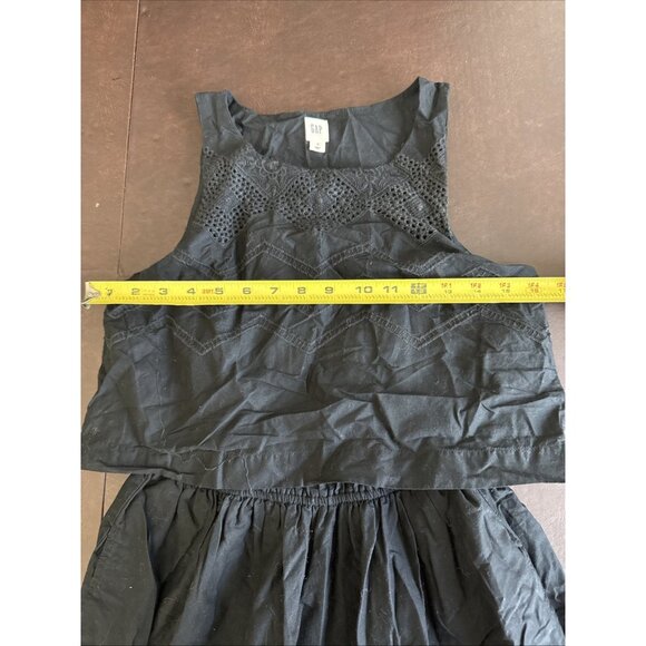 Gap Black Sleeveless Embroidered Crochet Sundress With Geometric Design Size 4 C - Picture 12 of 12